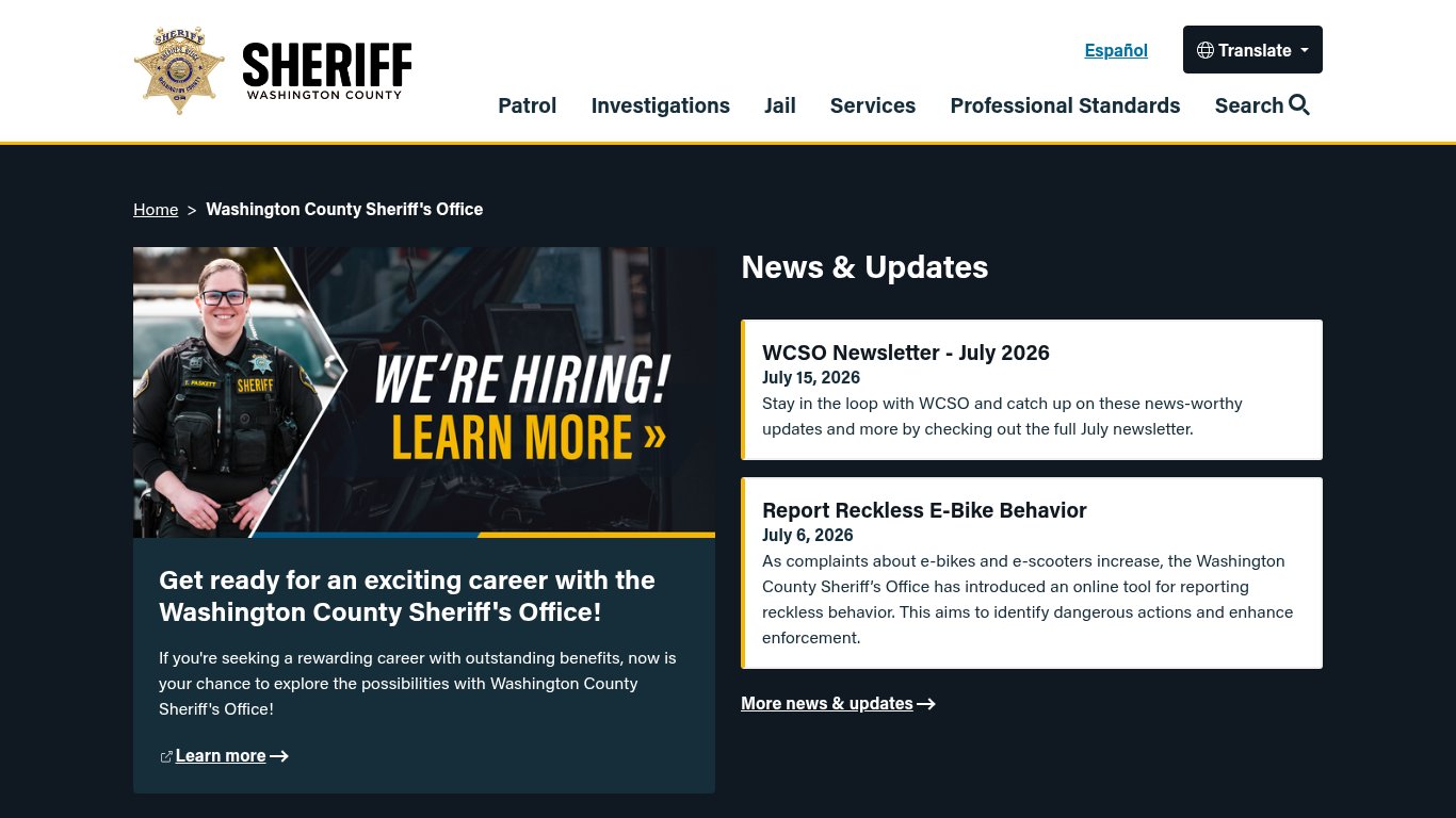 Washington County Oregon Inmate Search