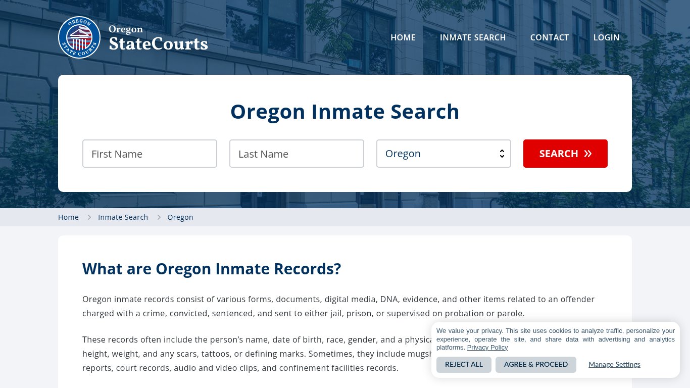 Oregon Inmate Search, Prison and Jail Information - StateCourts